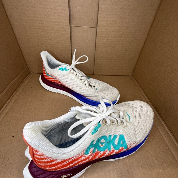 Hoka Mach 5 White Flame Running Shoes Womens 10 1127894 WFM Sneakers - Picture 2 of 5